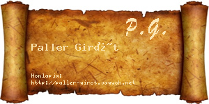 Paller Girót névjegykártya
